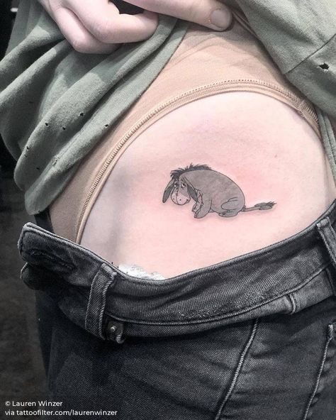 Baby Eeyore, Eeyore Tattoo, Lilo And Stitch Tattoo, Fandom Tattoos, Disney Tattoos Small, Matching Bff Tattoos, Cartoon Character Tattoos, Bff Tattoos, Latest Tattoos