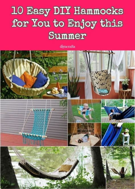 If You Love Basking In The Sun Outdoors Then You’ll Adore These 10 DIY Hammocks! Homemade Hammock, Indoor Hammock Bed, Diy Hammock Chair, Diy Bean Bag Chair, Diy Hanging Chair, Hammock Chairs, Diy Swing, Macrame Hanging Chair, Diy Hammock