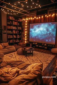 Tv Room Ideas Cozy, Small Home Theatre, Small Home Theater Rooms, Home Theatre Room Ideas, Hangout Room Ideas, Small Theater Room, Theatre Room Ideas, Movie Theater Rooms, Theater Room Design