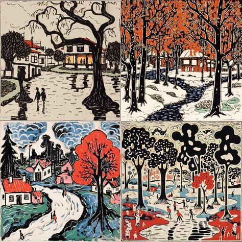 David Brown Milne style in Midjourney AI (V5.1, V5, V4, niji 5) | Painters | | | | Andrei Kovalev's Midlibrary David Milne, Patrick Heron, Charles Demuth, Tom Thomson, Canadian Landscape, Canadian Painters, Group Of Seven, Seasonal Changes, Hieronymus Bosch