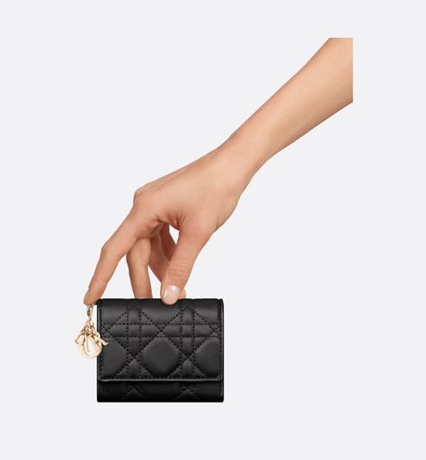 Lady Dior Lotus Wallet Black Cannage Lambskin | DIOR Luxury Wishlist, Wishlist 2024, Luxury Bag, The Lady, Lady Dior, Christian Dior, Luxury Bags, Lotus, Dior