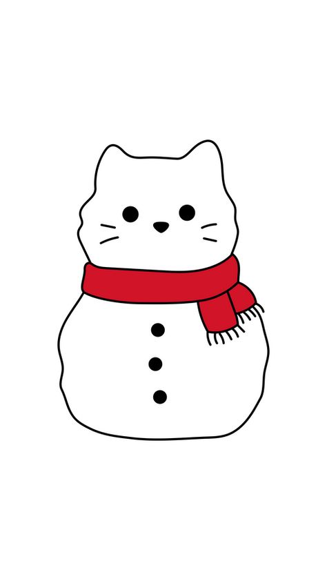 Isn't this kitty cute and funny in our fanart Snowman Cat Sticker? It's impossible to resist. Whatever your interest in celebrating the winter holidays, we have a fantastic snowman for you. This... Christmas Drawings Art Easy, Snowman Cute Drawing, Christmas Cat Tattoo, Christmas Card Ideas Snowman, Winter Cat Drawing, Snowman Drawing Ideas, Winter Cute Drawing, Crismas Drawings Ideas Cute, Christmas Cats Drawing