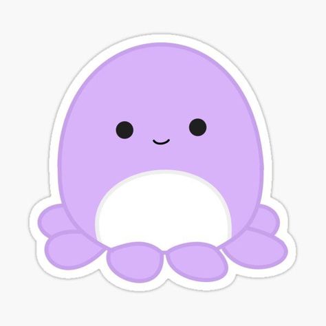 Squishmallow Art, Octopus Squishmallow, Preppy Stickers, Images Kawaii, Pop Stickers, Tumblr Stickers, The Octopus, Sticker Template, Cute Doodles Drawings