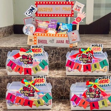 The Packing Studio✨ on Instagram: "Rakhi hampers" Rakhi Hamper Packing Ideas, Rakhi Hampers, Candy Bouquet Diy, Diy Plastic Bottle, Creative Gift Wraps, Gift Wraps, Best Sister, Candy Bouquet, Decorative Trays