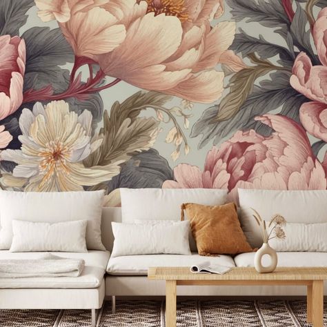 With large scale florals and botanical prints predicted to be one of the big wallpaper trends in 2025, we’re sure that our beautiful Boho Floral Mural will keep you on trend. Boasting large scale blooms in a colour palette to inspire, this will totally transform your space in to a place that you’ll never want to leave. 😍 #muralwallpaper #peelandstickwallpaper #renterfriendly #trendingwallpaper #homeinspo #homedecor #homesweethome #homedecoration #homedesign #interiordesign #interior #diyhome... Tapete Gold, Kindergarten Wallpaper, Flower Mural, Nursery Wall Murals, Nursery Mural, Peony Wallpaper, Large Scale Floral, Watercolor Peonies, Unique Interior Design