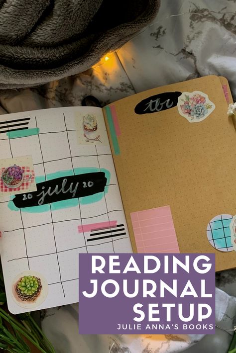 Reading Journal Setup July Pin Reading Slump, What To Write About, Journal Spreads, Plan With Me, My Journal, Paint Marker, Reading Journal, Mint Color, Paint Pens