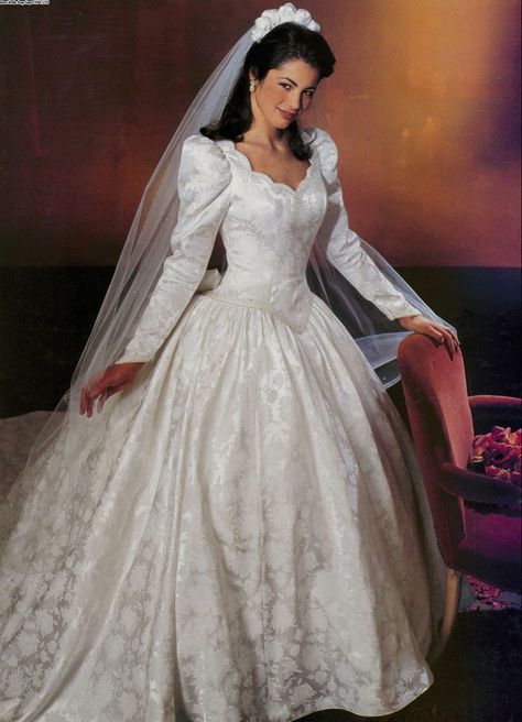 Traditional Catholic Wedding Dress, Y2k Wedding Dress, Wedding Dress 2000s, 80s Bride, Russian Wedding Dress, Catholic Wedding Dresses, 1980s Wedding Dress, 90s Wedding Dress, 90s Wedding