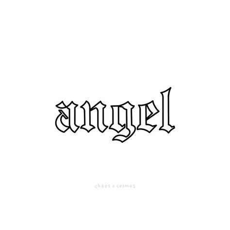 English Font, Old English Font, Sketch Daily, Tattoo Font, Angel Tattoo, Art Tattoos, Fine Line Tattoos, Minimal Tattoo, Minimalist Tattoo