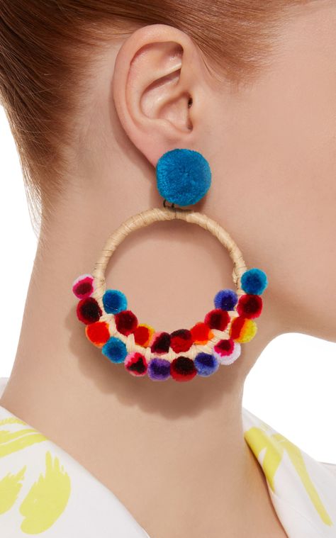 These are adorable, but this price point for  straw, even artisinally fashioned imported straw seems excessive.  Nannacay/Laura Earring/#POMPOMS Straw Jewelry, Antique Amethyst Ring, Diy Earrings Dangle, Straw Earrings, Textile Earrings, Amethyst Rings, Silver Metal Clay, African Earrings, Fancy Jewellery Designs