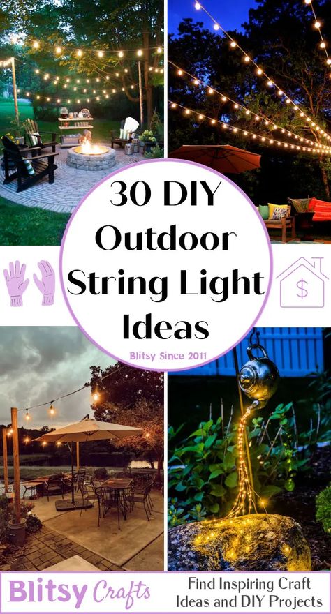 Porch String Lights, Deck String Lights, String Light Ideas, Best Outdoor Solar Lights, Hanging Patio Lights, Backyard String Lights, Outdoor String Lights Patio, Ideas For Backyard, Fire Pit Lighting