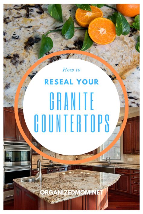 How to Reseal Your Granite Countertops Resealing Granite Countertops, How To Reseal Granite Countertops, Sealing Granite Countertops, Cleaning Granite, Light Colored Granite, Honed Granite Countertops, Cleaning Granite Countertops, Granite Cleaner, How To Clean Granite