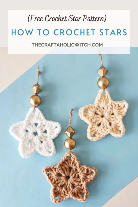 How to Crochet Stars Crochet Star Pattern, Crochet Star Patterns, Crochet Christmas Ornaments Free, Crochet Star, Crochet Xmas, Crochet Jewelry Patterns, Crochet Earrings Pattern, Crochet Ornaments, Crochet Stars