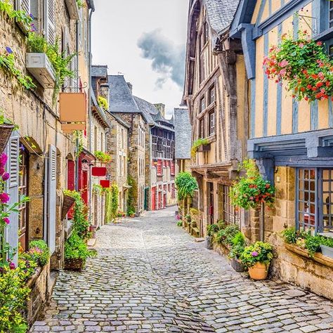 A scenic narrow alley with historic traditional houses and cobbled street in an old town in Europe.⠀ Visit France, Studio Props, Beaux Villages, Medieval Town, Old City, Background For Photography, Lonely Planet, Banksy, Of Wallpaper