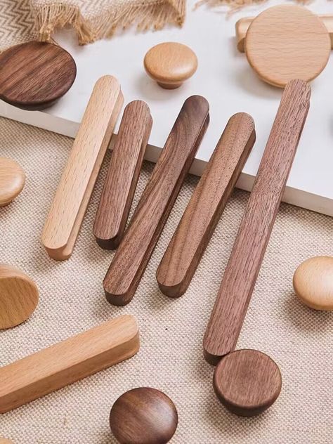 Wood Dresser Knobs, Handle Dresser, Kitchen Cabinet Door Knobs, Solid Wood Wardrobes, Dresser Handle, Wood Drawer Pulls, Kitchen 2024, Wardrobe Knob, Wardrobe Door Handles