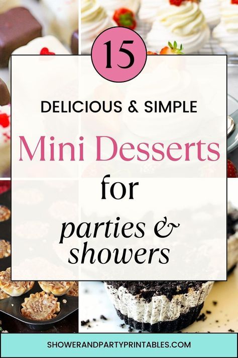 Diy Bridal Shower Desserts, Desserts For Bachelorette Party, Afternoon Tea Dessert Ideas, Bridal Shower Brunch Desserts, Desserts For A Tea Party, Tea Party Sweets Desserts, Easy Bridal Shower Desserts, Afternoon Bridal Shower Food Ideas, Finger Desserts For Parties Easy