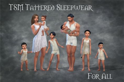 TSM Tattered Sleepwear - for all | Patreon Sims 4 Cc Medieval, Poor Clothes, Ultimate Decades Challenge, Ts 4 Cc, Medieval Shirt, Mid Evil, Sims 4 Historical, Sims Stories, Sims 4 Decades Challenge