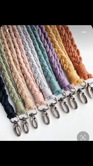 Macrame Lanyard, Cute Lanyard, Macrame Accessories, Diy Lanyard, Lanyard Id Holder, Cute Lanyards, Rainbow Keychain, Macrame Supplies, Lanyard Necklace