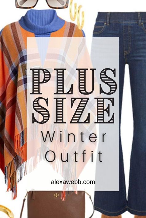 Plus Size Fall And Winter Outfits, Boho Winter Outfits Plus Size, Plaid Poncho Outfit, Casual Plus Size Outfits, Poncho Outfit, Plus Size Winter Outfits, Plaid Poncho, Dresses Casual Winter, Plus Size Winter