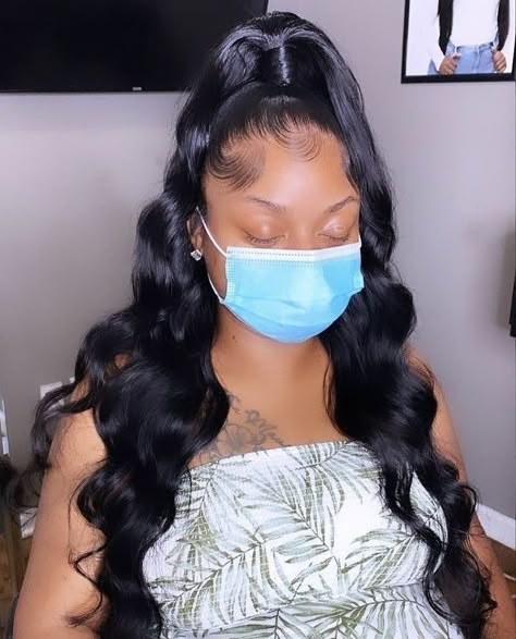 High Ponytail Hairstyles, Weave Ponytail Hairstyles, Birthday Hairstyles, Black Ponytail Hairstyles, Girls Hairstyles Braids, Dope Hairstyles, Hair Laid, Hair Ponytail Styles, Sleek Ponytail