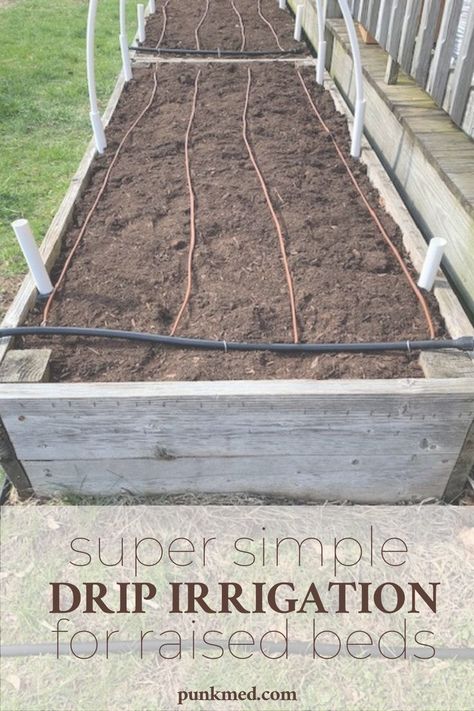 Wow, this is the COMPLETE guide to making your own diy drip irrigation system for your home garden. Raised Garden Beds Irrigation, Diy Irrigation, Soaker Hose Irrigation, Irrigation System Diy, Irrigation Diy, Raised Bed Gardens, Drip Irrigation Diy, Garden Watering System, Soaker Hose