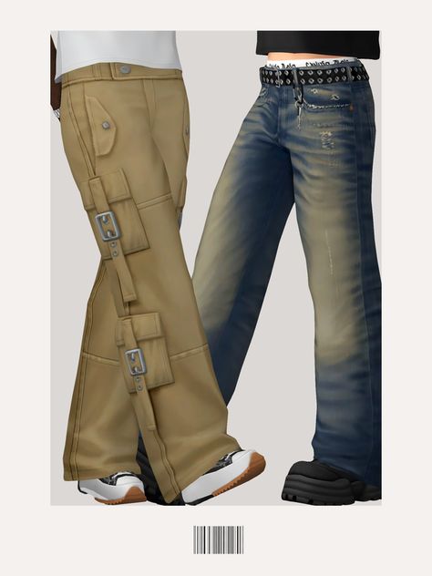 Sims 4 Men Clothing, Sims 4 Male Clothes, Sims 4 Cas Mods, Sims Packs, Trendy Bottoms, Pelo Sims, Free Sims 4, The Sims 4 Packs, Sims 4 Mm Cc