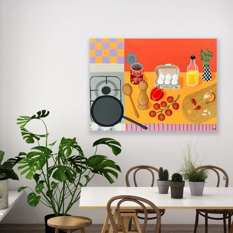 Worth the effort 76x101 cm acrylic on canvas Can you guess what’s my favourite brunch food?? 🌶️🧄🍅🥚 This original piece will be available on the 1st March (or 29th feb for newsletter subscribers!) as a part of my ”Brunch” collection. There will also be smaller print-to-order posters of it available on my website and I’m shamelessly going to get one for our kitchen 🤭❤️ #acrylicpainting #stilllife #contemporaryart #interiordesign #colourfulart #colourfulinteriors Brunch Food, Brunch Recipes, Acrylic On Canvas, My Website, Colorful Art, My Favourite, Contemporary Art, Cool Art, Acrylic Painting