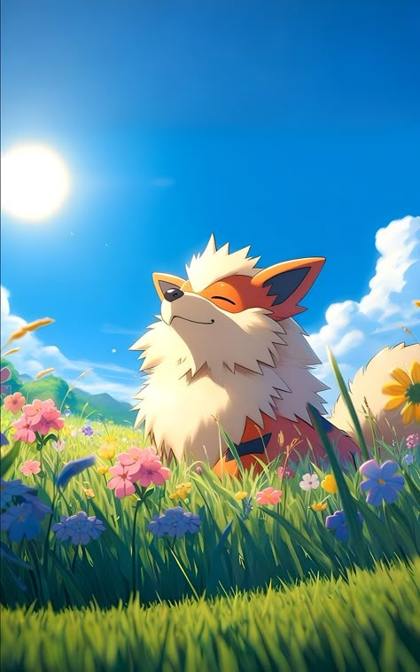 Growlithe Wallpaper, Arcanine Wallpapers, Pokémon Wallpaper, Cute Pokemon Art, Pokemon Painting, Pokemon Sketch, Pokemon Backgrounds, Pokemon Craft, Cool Pokemon Wallpapers