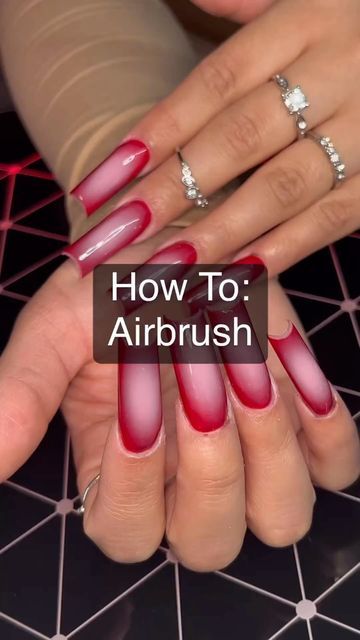 Airbrush Tutorial, Airbrush Nail, Airbrush Nail Art, Nail Tutorial Videos, Airbrush Designs, Airbrush Nails, Painted Nail Art, Airbrush Art, Gel Nail Designs