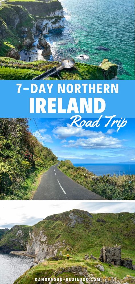 One Week in Northern Ireland: The Perfect 7-Day Northern Ireland Road Trip Itinerary. From Belfast to the Giant's Causeway this Ireland vacation is filled with fun. This Ireland road trip is the perfect way to explore a beautiful travel destination. With this Northern Ireland itinerary, you will get to see amazing landscapes and tourist attractions. #Ireland #RoadTrip #NorthernIreland Northern Ireland Itinerary, Causeway Coast, Ireland Road Trip Itinerary, Northern Ireland Travel, Northern Island, Ireland Road Trip, Giant's Causeway, Ireland Itinerary, Ireland Destinations