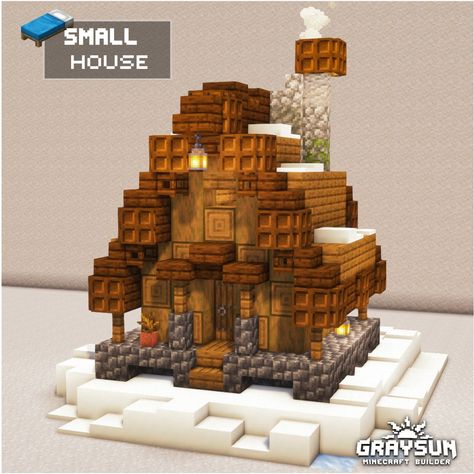 Winter Build Minecraft, Minecraft Starter Cottage, Minecraft Snow Cottage, Minecraft Snow Village Ideas, Snow Home Minecraft, Snowy Cottage Minecraft, Snowy Cabin Minecraft, Winter Cabin Minecraft, Minecraft Snow Village