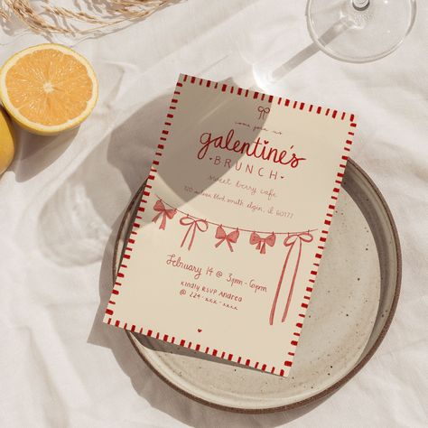 Hosting a Galentine's Day brunch for your gals starts with this hand-drawn Galentine's Day invitation! featuring our own hand-drawn illustrations and whimsical handwritten fonts. ~THINGS TO KNOW~ *This is not a physical product - nothing will be shipped *These are not editable templates. I do the customization (so you don't have to worry about it!) then I send you the final files for printing. ~HOW IT WORKS~ 01 / Choose your invitation options. 02 / After your purchase, send me a message with all of your invitation info (names, date, time, location, details, etc.) 03 / I will customize your invites and I will send over your proofs - you will receive two rounds of complimentary revisions after the initials proofs are sent 04 / After you have approved your proofs I will send your final files Lana Del Rey Party Invitation, Coquette Design Ideas, Valentine’s Day Art, Galentines Invitation, 17. Geburtstag, Valentine Party Invitations, Invitation Illustration, Valentines Day Design, Valentine's Party