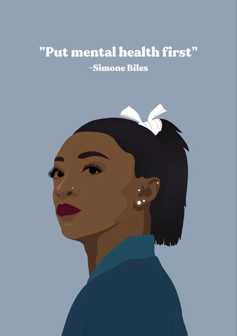 Simone Biles Drawing, Simone Biles Quotes, Gymnastics Posters, Colorful People, Mental Health Posters, Gymnastics Videos, Fan Girling, Student Resources, Simone Biles