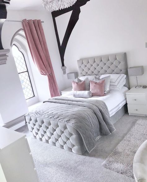 Alton Towers, Grey Bedroom Decor, Luxury Room Bedroom, Classy Bedroom, Bedroom Decor For Teen Girls, Dekorasi Kamar Tidur, Girl Bedroom Designs, Bedroom Decor Design, Curtain Ideas