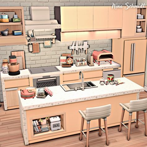 Speed Build & Download on YouTube Sims 4 Chef Kitchen, Cozinha The Sims 4, Culpepper House, Sims Interior, House Sims 4, San Myshuno, Sims 4 Kitchen, Sims 4 Speed Build, Sims Builds