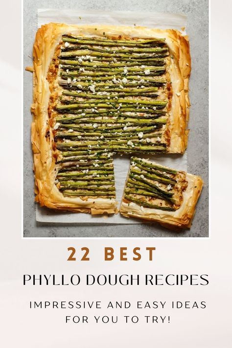 Looking for something impressive to serve at your next dinner party? Why not try out one of these phyllo dough recipes? Phyllo is a wonderfully versatile dough used for everything from savory dishes to sweet treats. And best of all, most of these recipes are easy to follow, even if you're a baking beginner. So why not give them a try? You may find yourself becoming a pro at working with phyllo dough! Baking With Phyllo Dough, Phyllo Dough Recipes Dinner Vegetarian, Easy Philo Dough Recipes, Breakfast Philo Dough, Vegetarian Phyllo Recipes, Fillo Dough Recipes Dinner, Vegan Phyllo Recipes, Filo Dough Recipes Dinners, Fillo Dough Recipes Appetizers