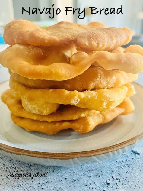 NAVAJO FRY BREAD & VEGETARIAN INDIAN TACO - Mayuri's Jikoni Indian Fried Bread Recipe, Indian Taco, Navajo Fry Bread, Fry Bread Tacos, Fry Bread Recipe, Fried Bread Recipe, Indian Tacos, Easy Bread Recipe, Homemade Breads