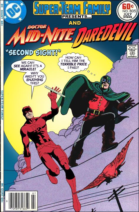 Super-Team Family: The Lost Issues!: Doctor Mid-Nite and Daredevil in "Second Sight!" Amazing Fantasy Spiderman, Silver Age Comics, Superhero Poster, Comic Poster, Comic Book Superheroes, Comic Cover, Old Comics, Vintage Comic Books, Fantasy Comics