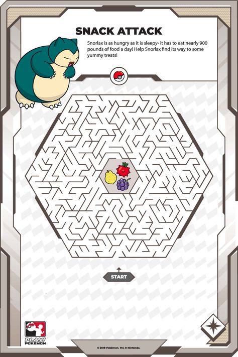 Help Snorlax find its way to some yummy treats! Pokemon Maze, Pokemon Activity, Pokemon Party Games, Calm Box, Pokemon Printables, Pokemon Birthday Cake, Pokemon Lugia, Halloween Maze, Pokemon Halloween