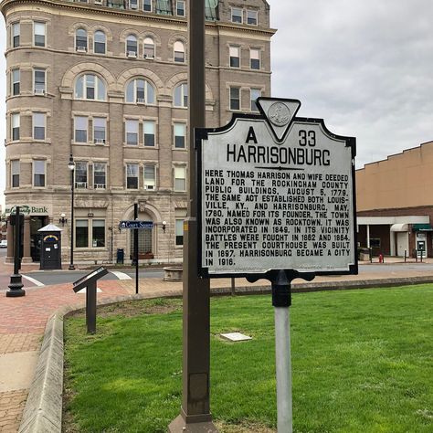 Historic Sign Harrisonburg, Virginia. Paul Chandler April 2019. Harrisonburg Virginia, Books A Million, James Madison, Public Building, Historic Buildings, Monument, Virginia, Markers, Signs