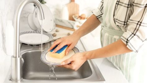 Maven Moment: Washing the Dishes - Earth911 Porcelain Kitchen Sink, Washing The Dishes, Branch Basics, Home Safety Tips, Infused Butter, Glass Bakeware, Lodge Cast Iron, Dish Detergent, Washing Dishes