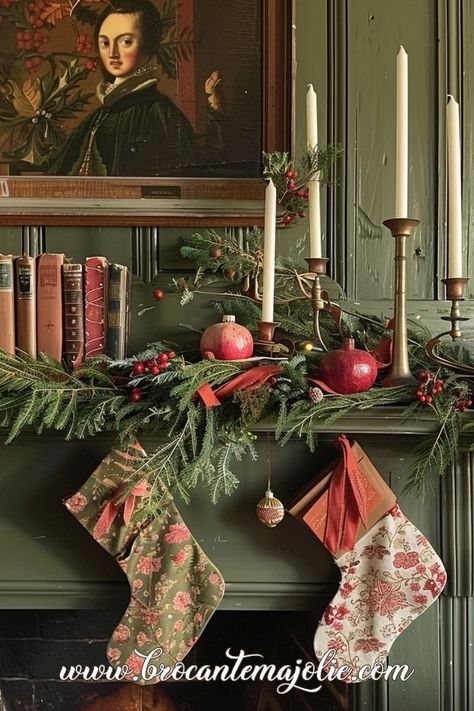 Victorian Christmas Dining Room, 1900 Christmas Decor, Classic Farmhouse Christmas Decor, Jewel Tone Holiday Decor, Georgian Christmas Decorations, Victorian Inspired Christmas, Pheasant Christmas Decor, A Dickens Christmas, Large Mantel Christmas Decor