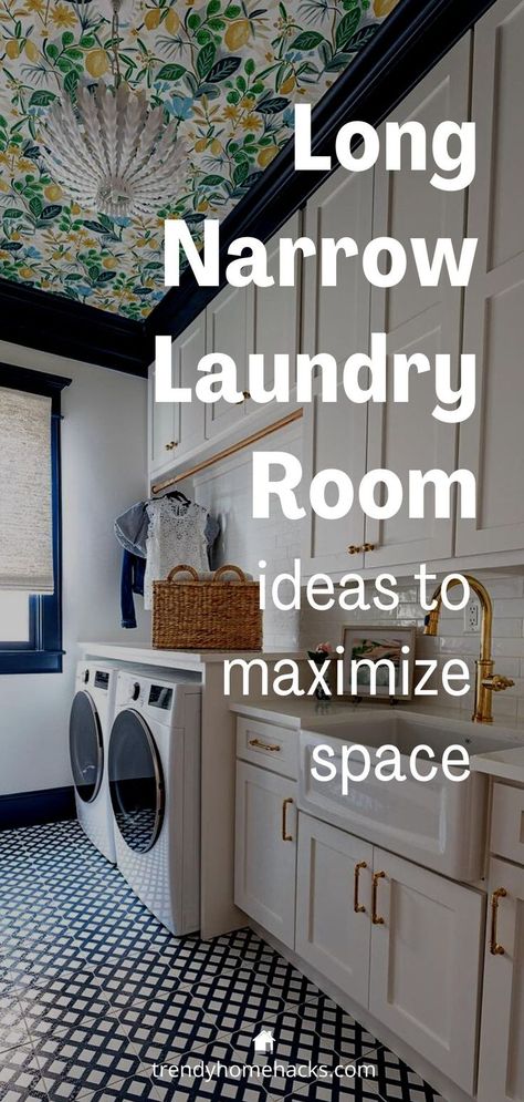 Long Narrow Laundry Room Ideas, Narrow Laundry Room Ideas, Mud Room Laundry Room Combo, Organization Laundry Room, Narrow Laundry, Narrow Laundry Room, Organization Laundry, Laundry Room Colors, Pantry Laundry Room