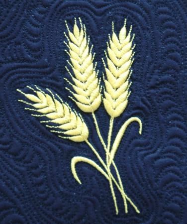 How To Embroider Wheat, Wheat Embroidery Tutorial, Embroidery Wheat, Wheat Embroidery, Ear Of Wheat Embroidery Design, Wheat Beads Design, Wheat Drawing, Free Embroidery Designs Pes, Bernina Embroidery