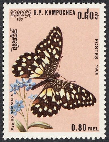 Cambodia - Michel Nr 771 | Bernd Kirschner | Flickr Old Stamps Vintage, Vintage Stamps Postage, Postage Stamp Design, Commemorative Stamps, Scrapbook Printing, Post Stamps, Cat Stamp, Old Stamps, Butterfly Stamp