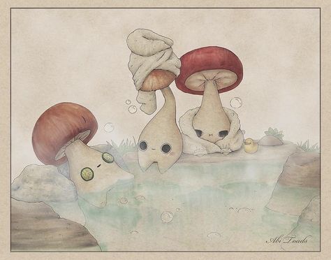 Soft Mushroom Aesthetic, Cottage Core Art, Mushroom Wallpaper, Cottagecore Art, Mushroom Drawing, Kawaii Illustration, Mushroom Art, Kawaii Doodles, Sketchbook Inspiration