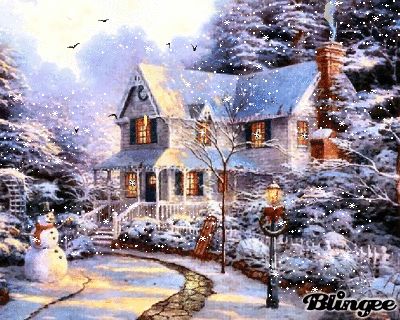 winter Thomas Kinkade Art, Thomas Kinkade Paintings, Thomas Kincaid, Thomas Kinkade Christmas, Kinkade Paintings, Art Thomas, Christmas Scenery, Winter Szenen, Thomas Kinkade