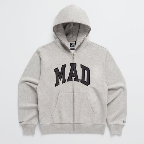 Madhappy x Gap collab gray zip up hoodie brand new w tags in original packaging Gray Zip Up Hoodie Outfit, Zip Up Hoodie Outfit, Gray Zip Up Hoodie, Gap Hoodie, Gap Logo, Hoodie Brands, Twill Shorts, Clothes Outfit, Hoodie Outfit