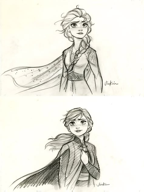 Elsa Frozen 2 Sketch, Anna Frozen Sketch, Anna Elsa Drawing, Elsa Drawing Sketches, Elsa Frozen 2 Drawing, Elsa And Anna Sketch, Pixar Characters Drawings, Elsa And Anna Drawing, Frozen 2 Fanart