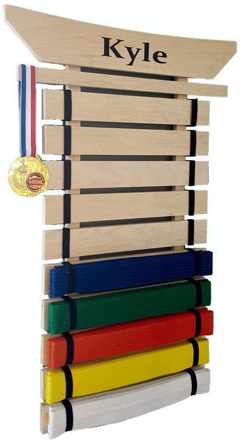 Tkd Belt Display, Belt Display Diy, Martial Arts Belt Holder, Taekwondo Belt Display, Karate Belts, Taekwondo Belt, Karate Belt Display, Martial Arts Belt Display, Martial Arts Belt