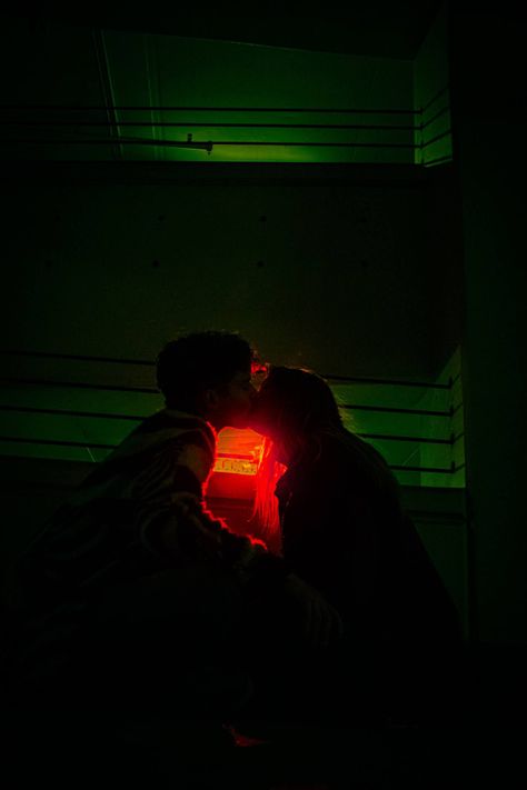 Dark Theme Couple Photoshoot, Neon Couple Photography, Couple Light Photography, Couple Night Photoshoot Poses, Artistic Photography Couple, Break Up Photoshoot Poses, Night Photography Couple, Cinematic Love Photography, Couples Self Portrait Photography